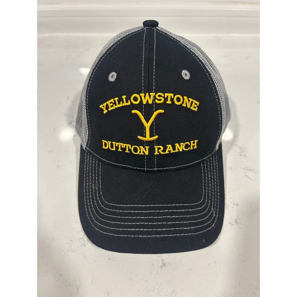 Yellowstone Dutton Ranch Trucker Hat Black Grey Mesh Snapback Baseball Cap